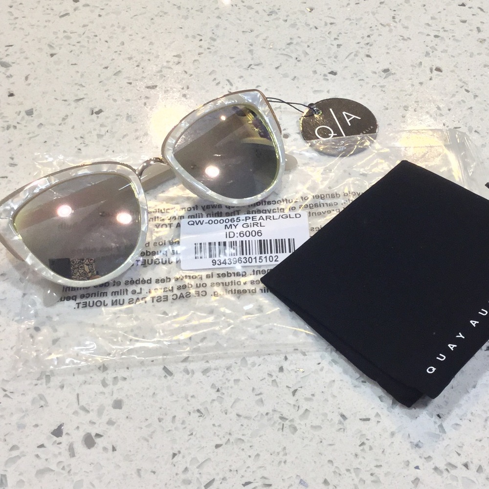 Quay Australia My Girl Pearl Gold Sunglasses